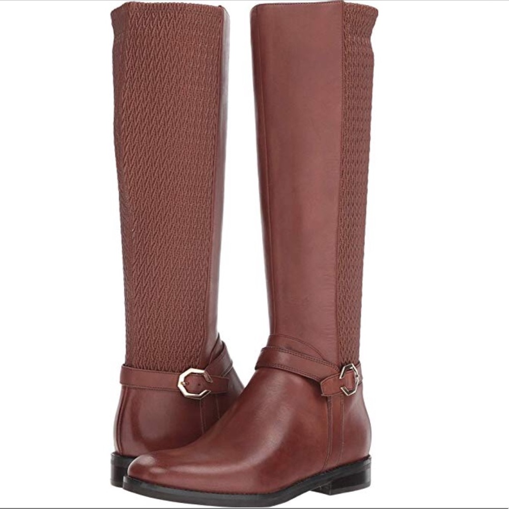 Cole Haan Brown Leather Leela Grand OS Knee-High Riding  Boots Size 5
